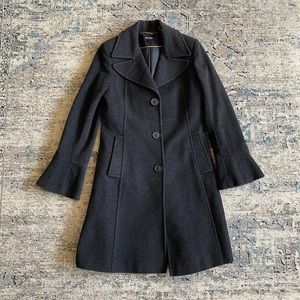 Vintage DKNY charcoal gray wool coat